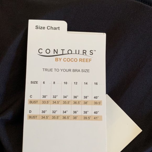 Contours by Coco Reef V-Neck Bra Sized Underwire One Piece Sz 16 / 40D - Picture 10 of 13